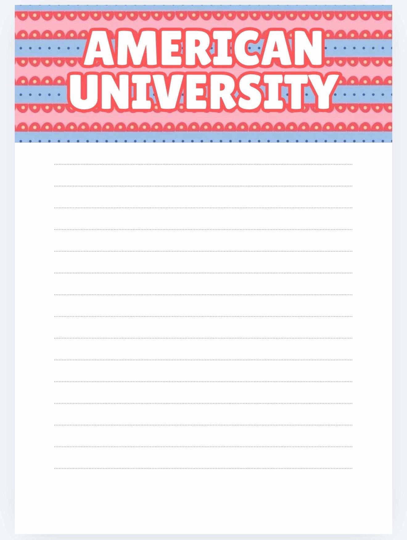 American University Inspired Notepad | College Dorm Desk Stationery | 5x7 Memo Pad