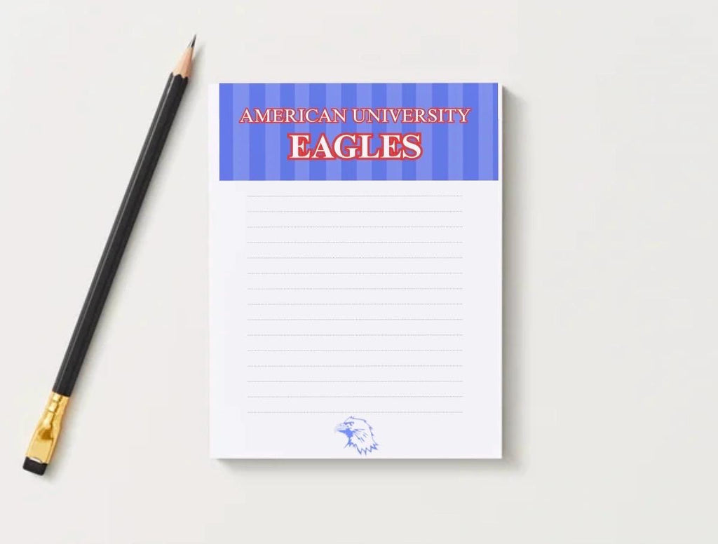 American University Eagles Inspired Notepad | College Dorm Desk Stationery (5x7)