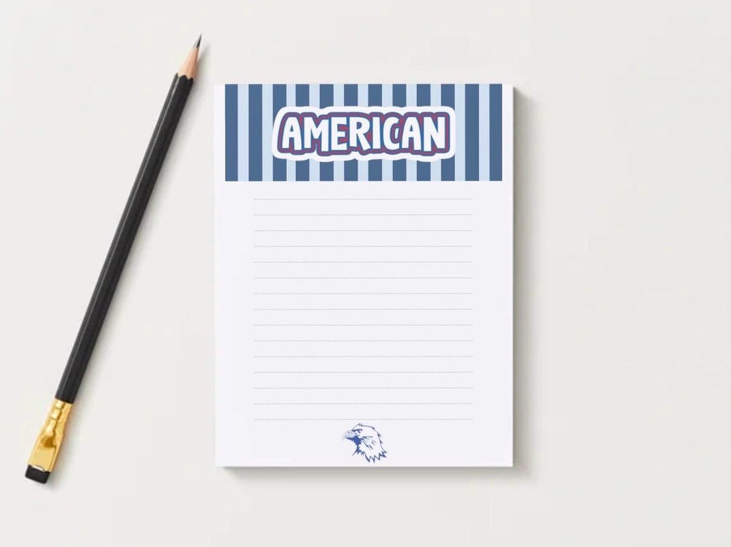 American University Inspired Notepad | College Dorm Desk Stationery (5x7)