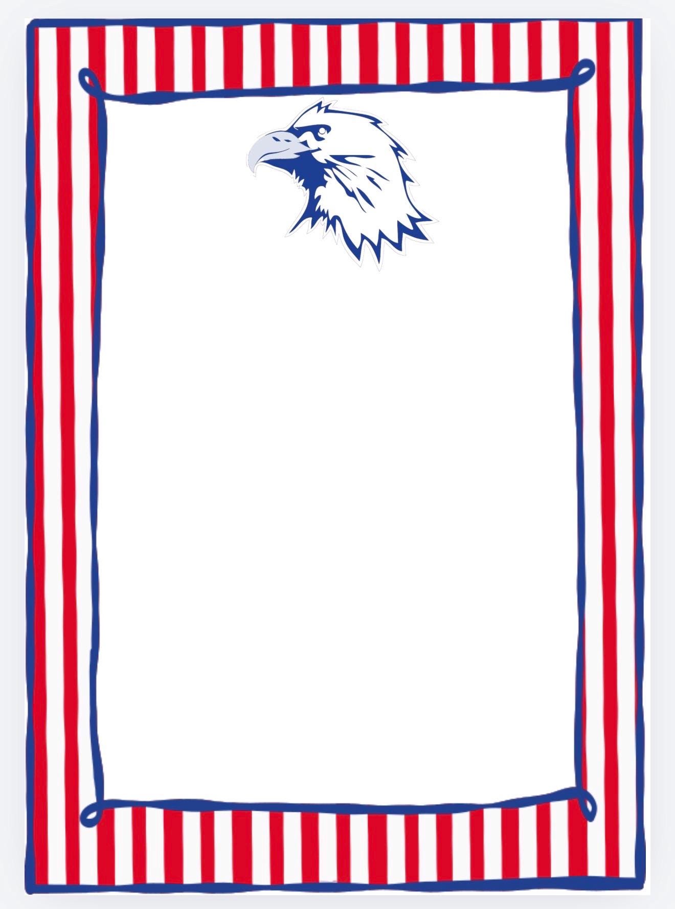 American University Inspired Notepad | Collegiate Eagle Design, 5x7 Desk Stationery